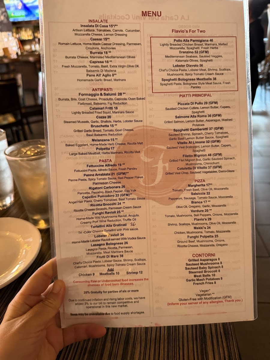 Flavio Restaurant DC Menu - Image 2