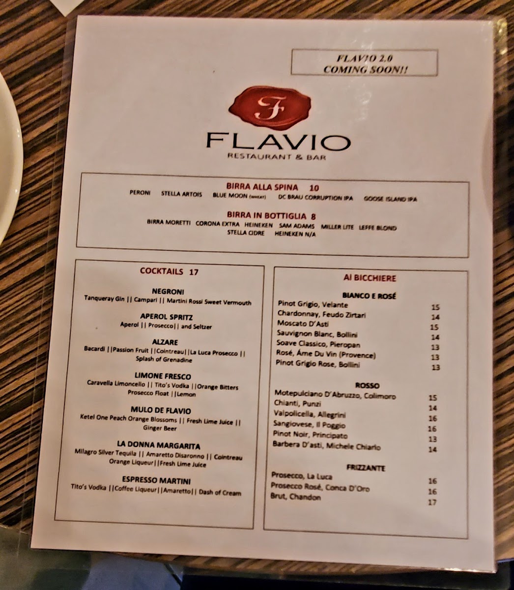Flavio Restaurant DC Menu - Image 6